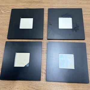 Modern Black Square Wall Mirrors Set of 4